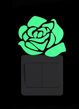 Наклейка люминесцентная "роза" - 10*10см
