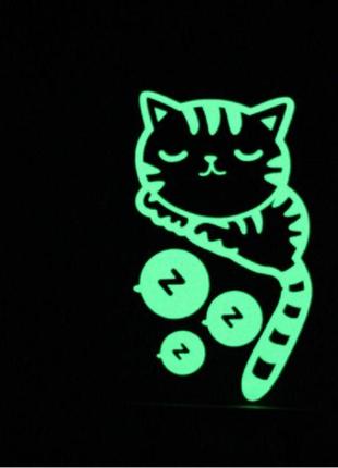 Наклейка на выключатель "спящий кот" - размер 10*6см2 фото