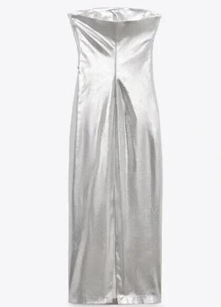 Неймовірна срібляста сукня зара м 3152/390 zara3 фото