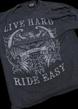 Футболка harley davidson "live hard ride easy"