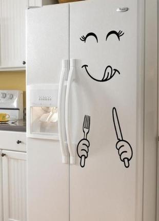 Наклейка на холодильник "смайлик"1 фото