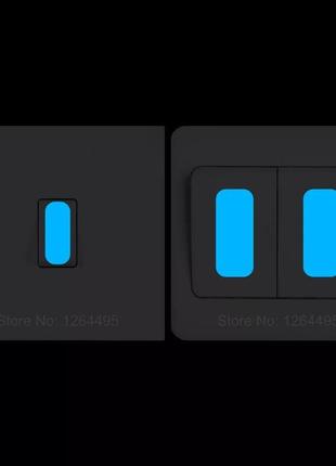 Люминесцентные наклейки на выключатель набор голубой1 фото