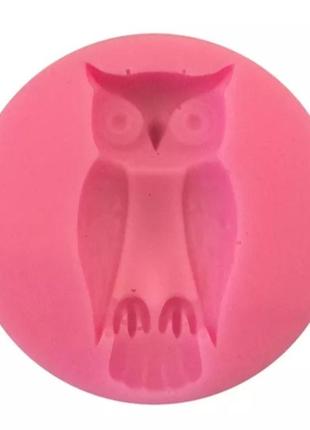 Молд силиконовый "сова" - диаметр всего молда 5,5см, силикон2 фото