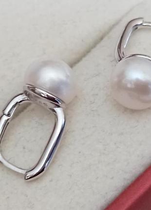 Cрібні сережки з натуральними перлами
