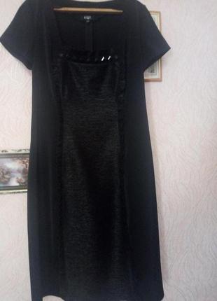 Женское платье 48 размер черное - б/у, в хорошем состоянии