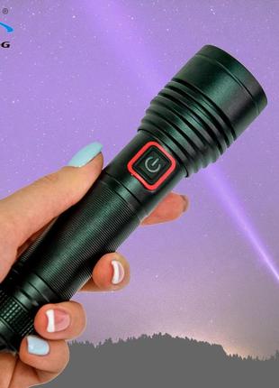 Світлодіодний акумуляторний ліхтар bl p02-p50 usb type-c тактичний led ліхтарик, кишеньковий ліхтар