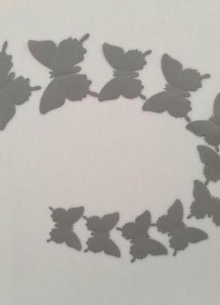 Сірі метелики декоративні - 12шт.3 фото