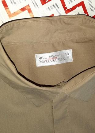 😉1+1=3 базовая бежевая мужская рубашка marks &amp; spencer, размер 54 - 564 фото