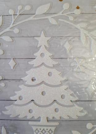 Новогодняя наклейка на окно елка силиконовые - размер стикера 18*18см, melinera2 фото
