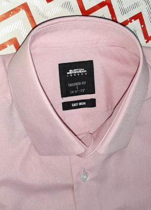 😉1+1=3 фирменная мужская розовая рубашка burton, размер 44 - 464 фото