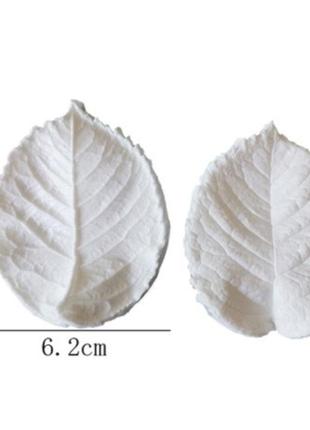 Силиконовая форма "листья розы" - размер молда 7,7*6,2см, силикон2 фото