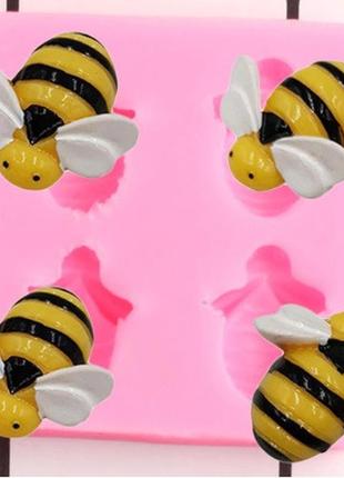 Молд для мастики силиконовый "пчелы" - размер молда 5*5см
