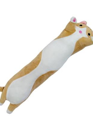 Кот батон игрушка бежевый 47 см, детская подушка обнимашка кот багет | дитяча подушка іграшка (st)4 фото