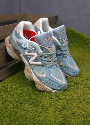 Жіночі кросівки new balance 9060 blue beige нью беланс блакитного з бежевим кольорів