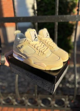 Кроссовки nike air jordan 4 retro "off-white beige" (36)9 фото