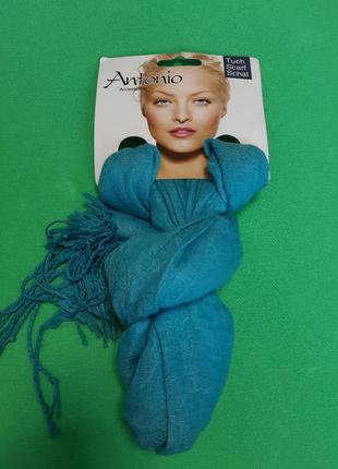 Шарф бирюзовый женский - размер шарфа приблизительно 170*65см, 100% полиэстер
