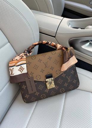 Женская сумка луи виттон кожаная pochette metis louis vuitton