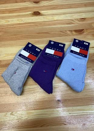 12 пар зимові махрові жіночі шкарпетки tommy hilfiger (розмір 36-41) різні кольори оптом