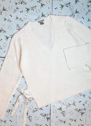🎁1+1=3 нежный молочный свитер с завязками внизу lindex, размер 46 - 488 фото