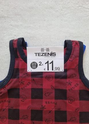 Набор маек 2-3 года tezenis 2шт. 92-98 см новые коттоновые детские маечки3 фото