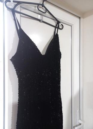 Черное вечернее платье в пол с разрезом3 фото