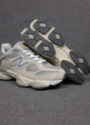 Мужские кроссовки new balance 9060 beige grey New York English бежевого с серым цветами6 фото