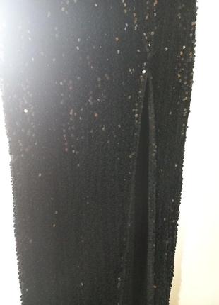 Черное вечернее платье в пол с разрезом4 фото