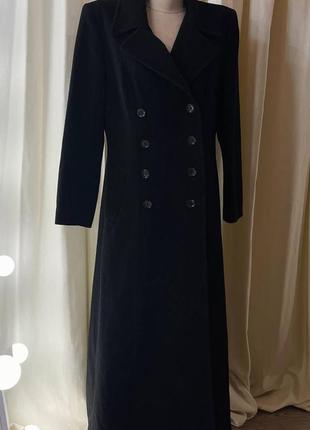 Шикарное длинное шерстяное пальто1 фото