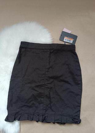 Юбка юбка базовая классическая мини короткая черная джинсовая plt8 фото