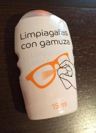 Спрей для очистки очков + замшевая салфетка, 15 мл