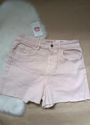 Шорты базовые классические короткие розовые джинсовые светлые сток1 фото