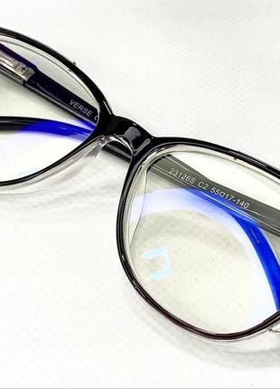 Корректирующие очки для зрения женские компьютерные лисички в пластиковой двухцветной оправе