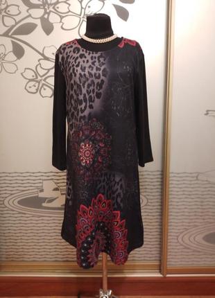 Трикотажное коттоновое платье миди большого размера2 фото