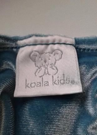 Туника детская велюровая бирюзовая с оборками koala kids 4 г 104 см5 фото