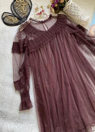 Невероятно эффектное и романтичное платье -сетка /zara / размер s-m4 фото