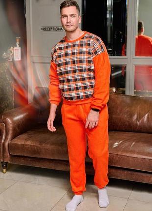 Теплая мягкая мужская пижама (р.46-56) в разных цветах9 фото