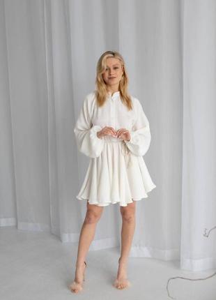 Платье муслин короткое молочное
