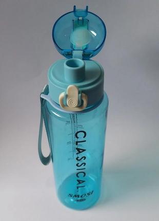 Бутылка-поилка с фильтром classical пластиковая объем 800мл голубая4 фото