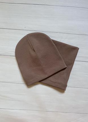 Шапка и хомут деми рубчик тоненький