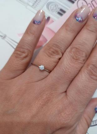 Серебряное кольцо с бриллиантом муассанитом 0,3 ct. муассанит9 фото