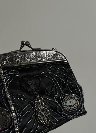 Невероятная винтажная расшитая бисером сумочка клатч