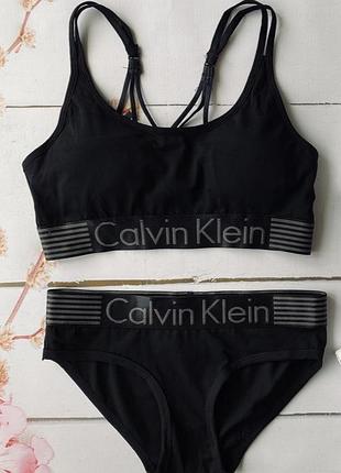 Спортивный комплект с логотипом calvin klein размер s m l цвет черный1 фото