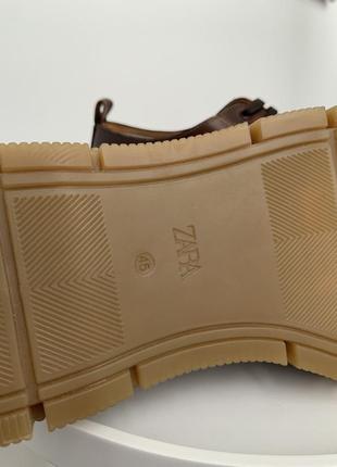 Мужские туфли zara коричневого цвета, новые, размер 457 фото