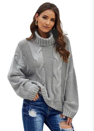 Джемпер вязаный свитер пуловер кофта толстая вязка крупная стильный итальянский продажа/ обмен1 фото
