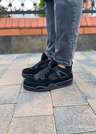 Кросівки nike air jordan 4 retro “black cat” (44)