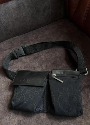 Поясная сумка gucci italy черная1 фото
