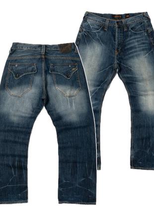 Ed hardy vintage distressed denim jeans мужские джинсы