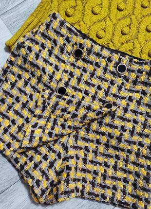 Zara шорти-спідниця з твидової тканини l2 фото