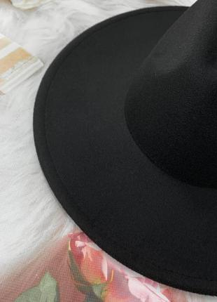 Шляпа федора унисекс с широкими полями 9,5 см original черная3 фото
