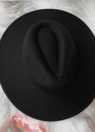 Шляпа федора унисекс с широкими полями 9,5 см original черная5 фото